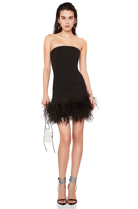 ysl black feather dress|saint laurent evening gown.